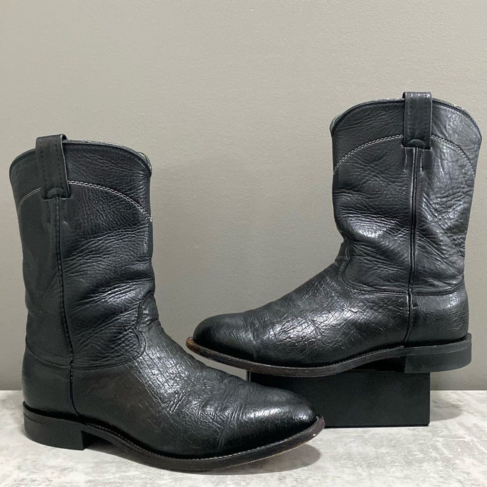 Larry Mahan Smooth Ostrich Ropers, Country Western Cowboy Boots Size 10.5.